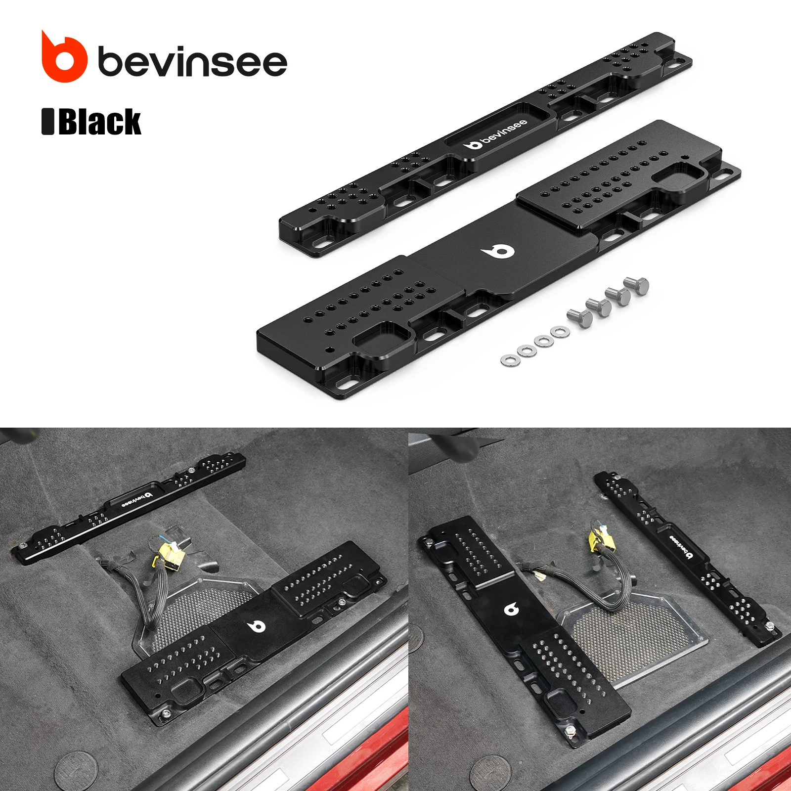 BEVINSEE Aluminum Adjustable Racing Seat Floor Mount Adapters for BMW E36 E46 320i 323i 325i 328i, Non-destructive Installation