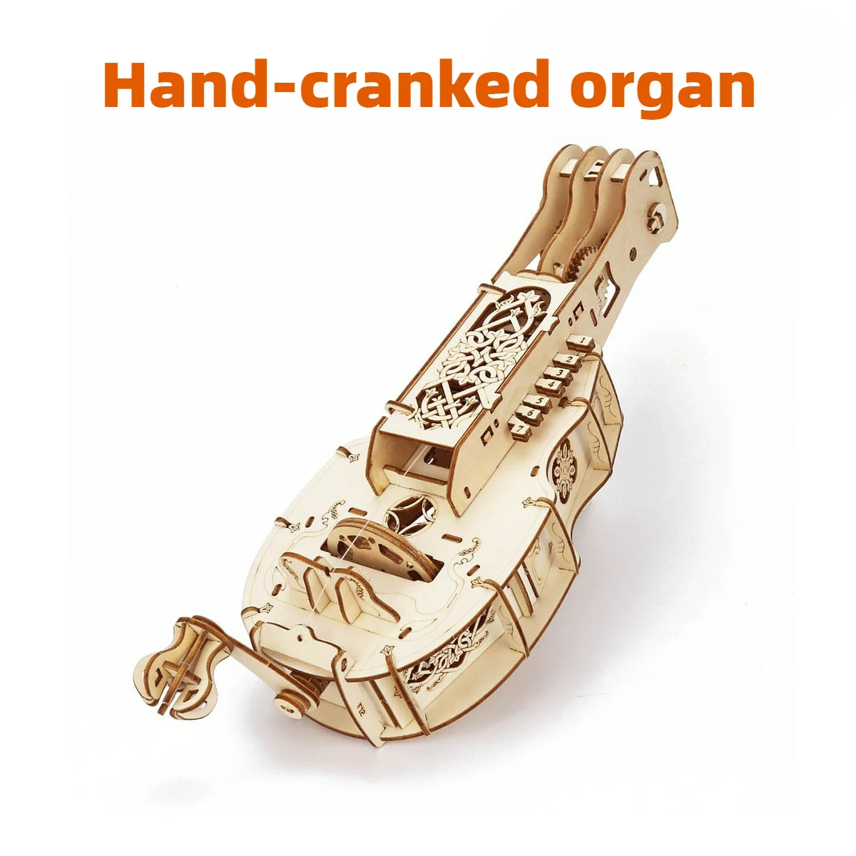 Wooden Mechanical Transmission Model Assembly Toy Handcrafted DIY Hand-Cranked Organ Musical Instrument Gift