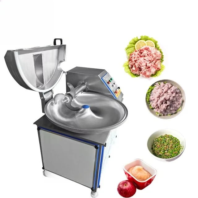 Huizheng Commercial Industrial 304 Stainless Steel Semi-Automatic Motor Mincer Bowl Chopper 100-150kg/Time Sausage Meat