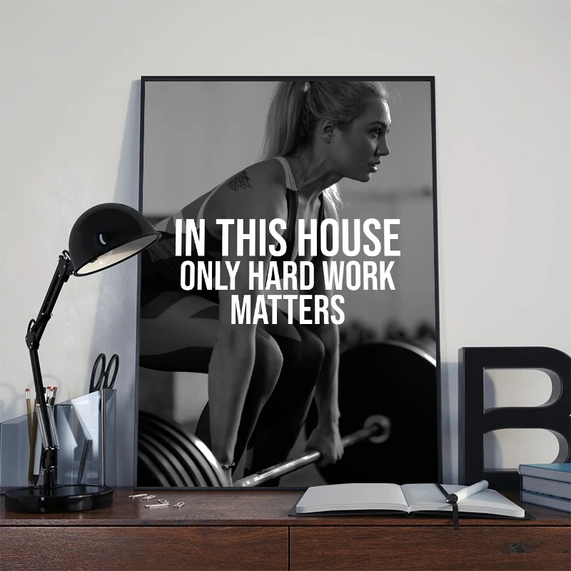 Motivational Fitness Poster Bodybuilding Workout Inspirational Quotes Prints Canvas Painting Wall Art Picture for Gym Home Decor