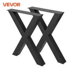 VEVOR 2PCS Metal Table Legs Steel 2204LBS / 1000KG Load  X-Shape with Pre-Drilled Holes for Home Use Commercial Bar Hotel Office