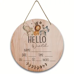 Newborn Boys or Girls Baby Announcement Sign Hello World Newborn Welcome Door Sign Baby Shower Nursery Gift