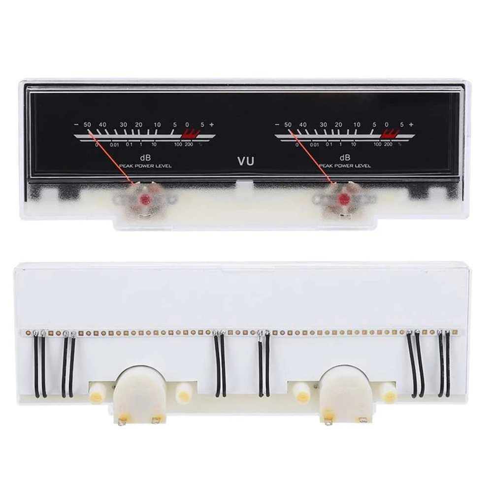 Double Pointer VU Meter Stereo Audio Amplifier Board DB Sound Audio Level Indicator Tester Adjustable Backlight