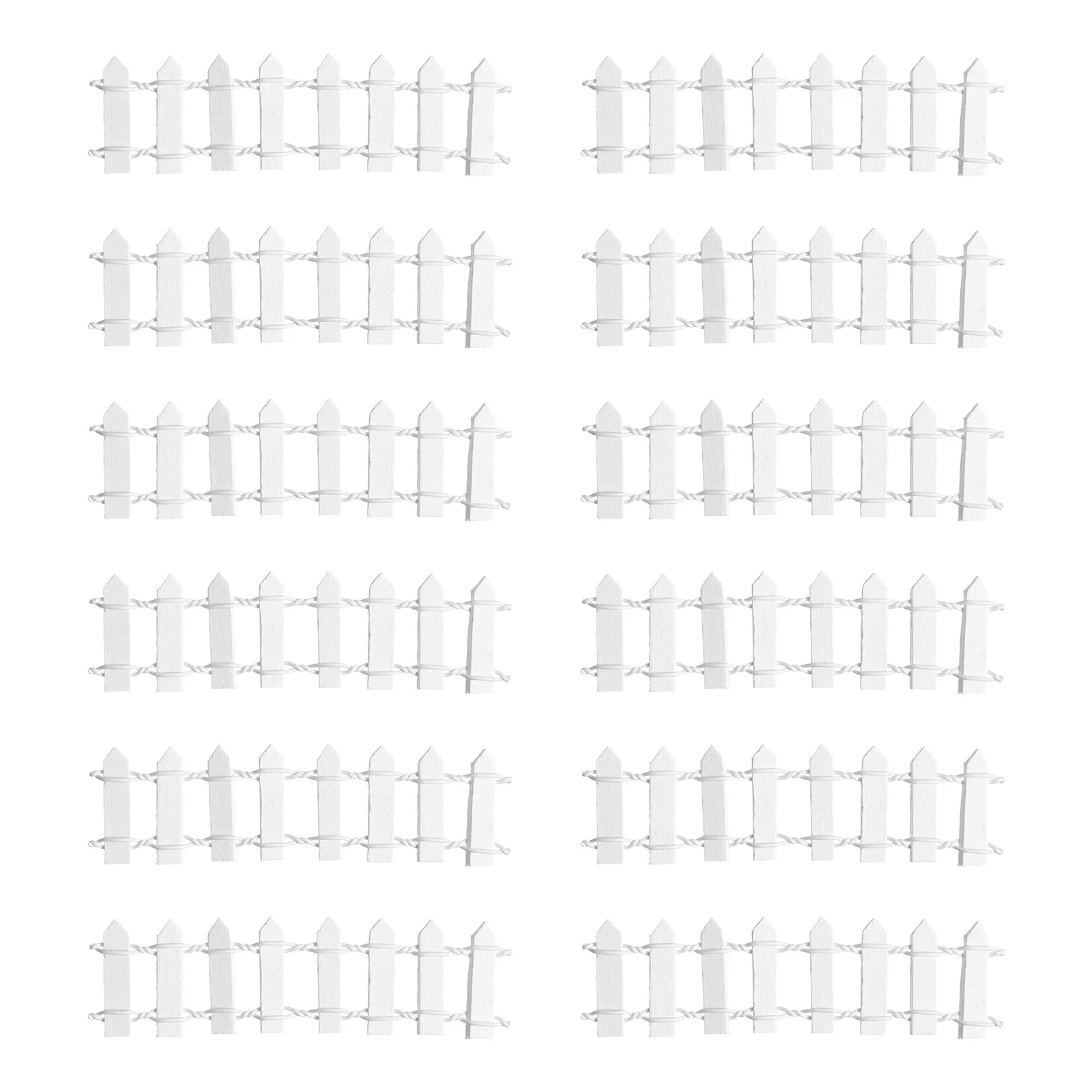 

12pcs Miniature Garden Fence Handmade Wood Micro Landscape Decor For Aquarium Succulent Sand Table Mini Garden Ornament Decor