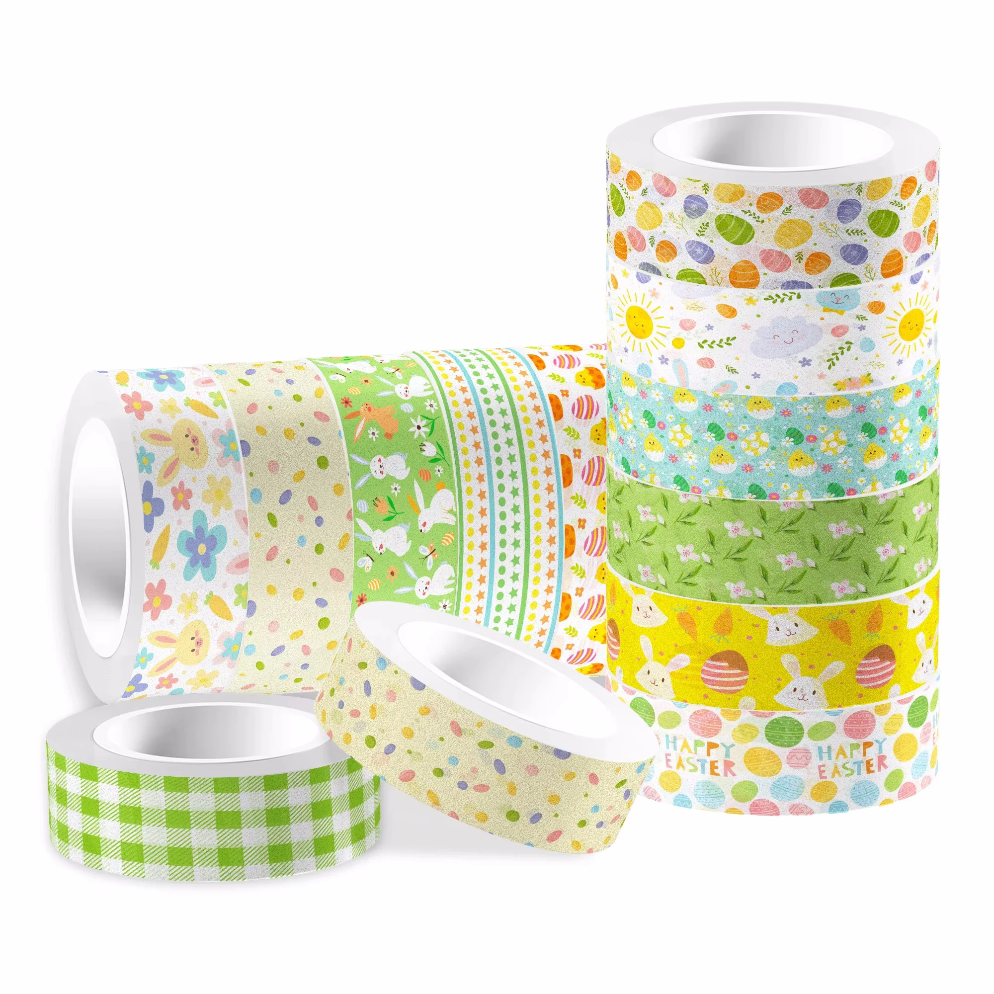 12 Rolls Easter Day Egg Rabbit - Washi Tape Rolls recension och pris