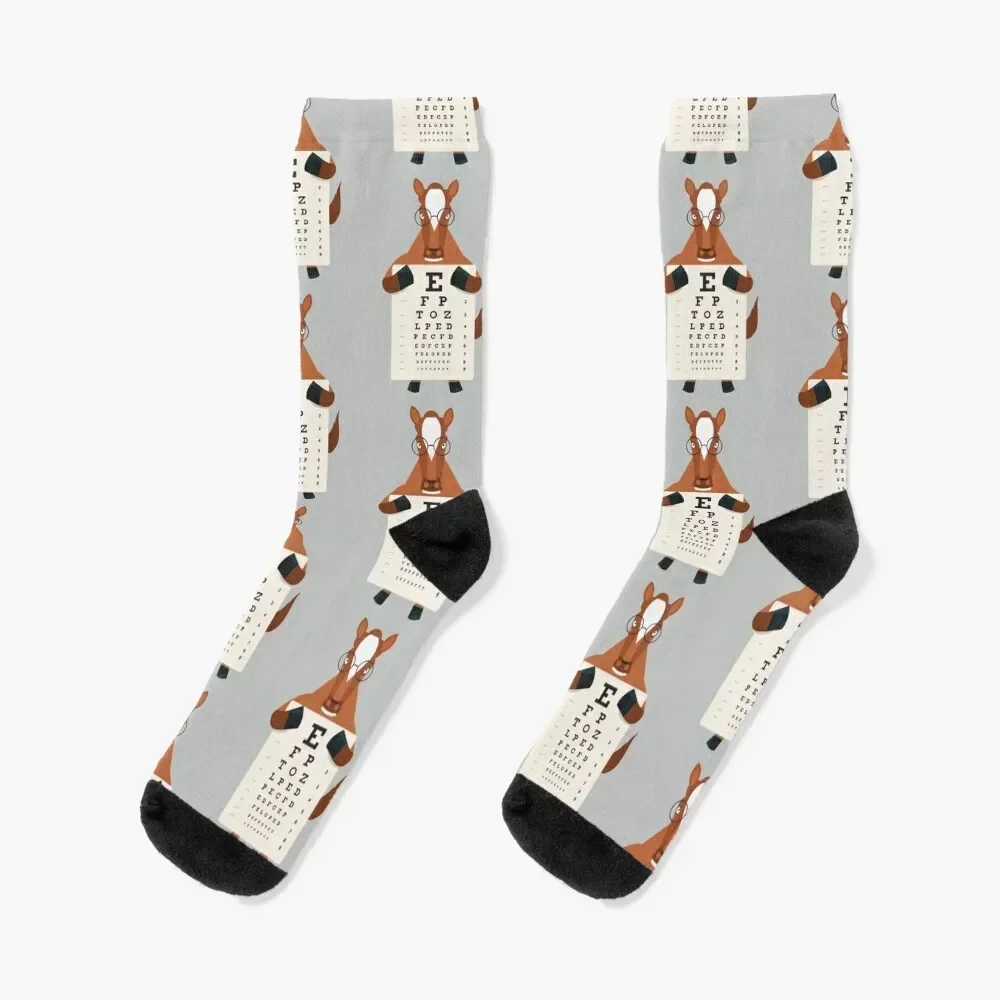 

HORSE EYE CHART Socks essential Novelties crazy funny sock Men Socks Luxury Brand Women's