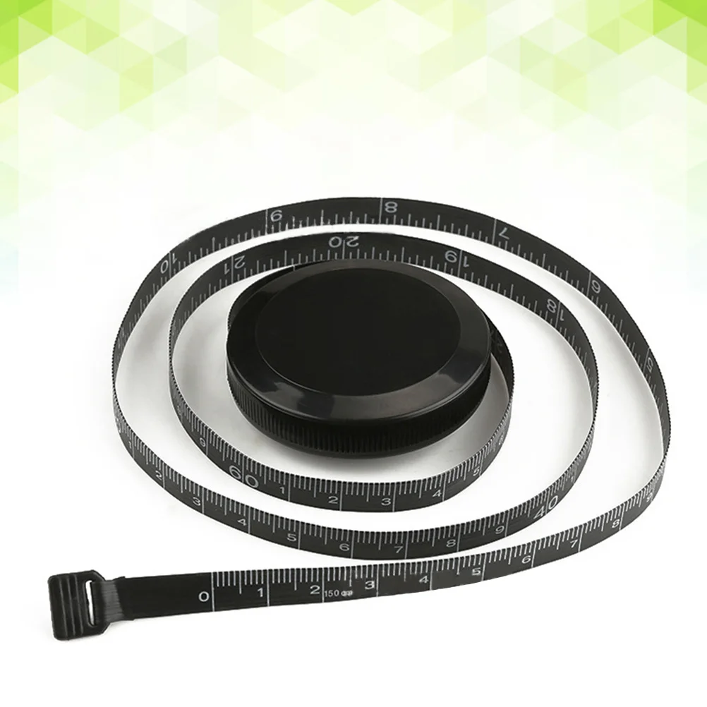 Retractable Mini Round Measure Tape 150cm 60in for Body Garment Waist Circumference Diet Baby Head Growth Ergonomic Design Black