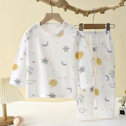 Ensemble pyjama à manches longues pour bébé garçon et fille, vêtement d'été pour enfant, section fine, nouveauté 2024