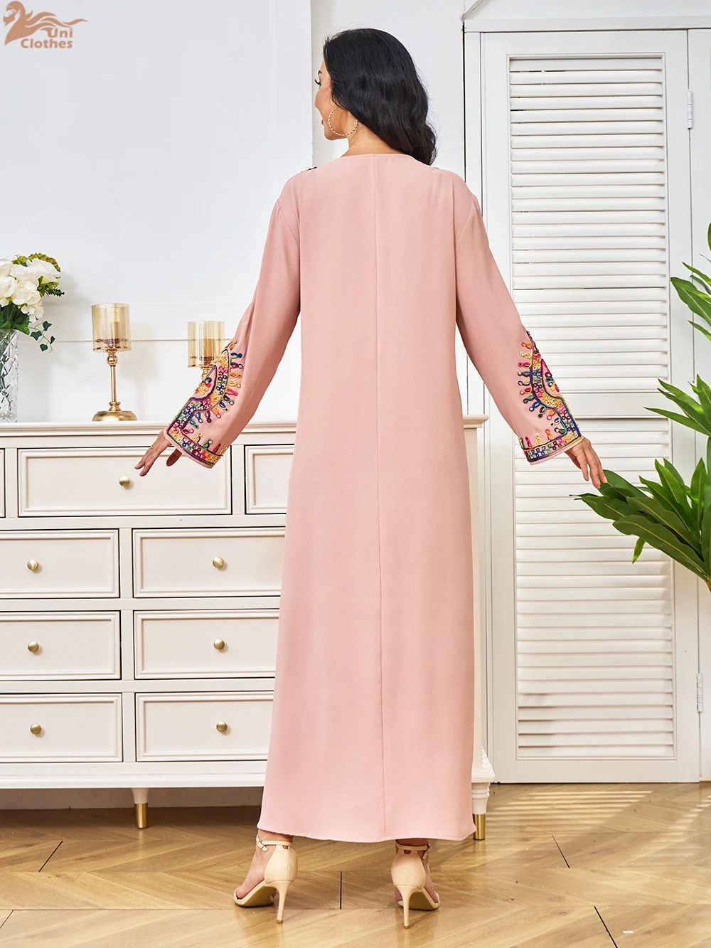 Abayas de Ramadán para mujer, vestido largo musulmán bordado, caftán de Dubái, bata árabe turca, Eid Djellaba, caftán marroquí para mujer Jalabiya