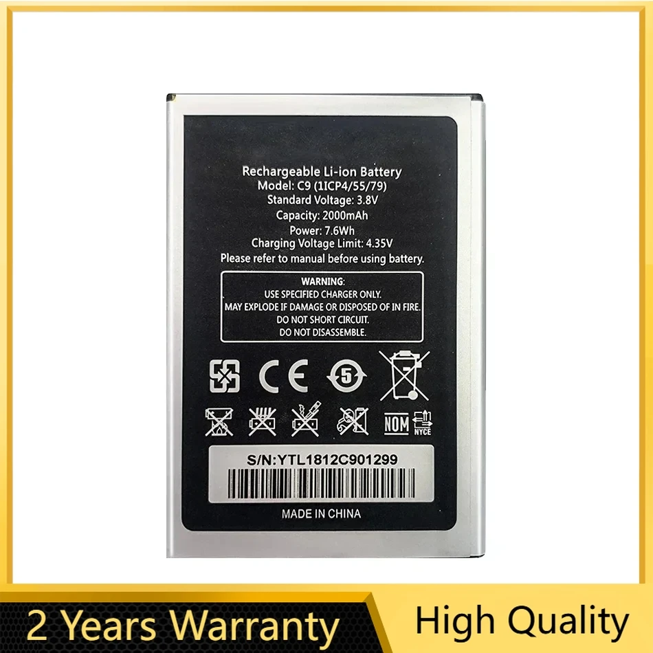 

Mobile Phone Battery For Oukitel C9 C 9, 2000mAh