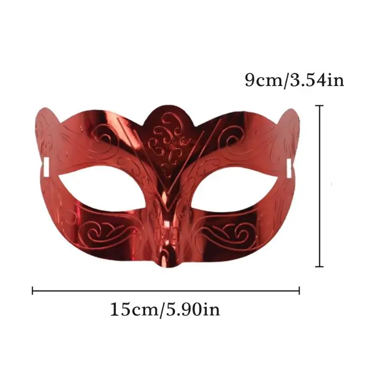 39BB Metallic Masquerade Mask Half Face Halloween Eye Mask for Men Women Halloween Wedding Masquerade Costume Accessories