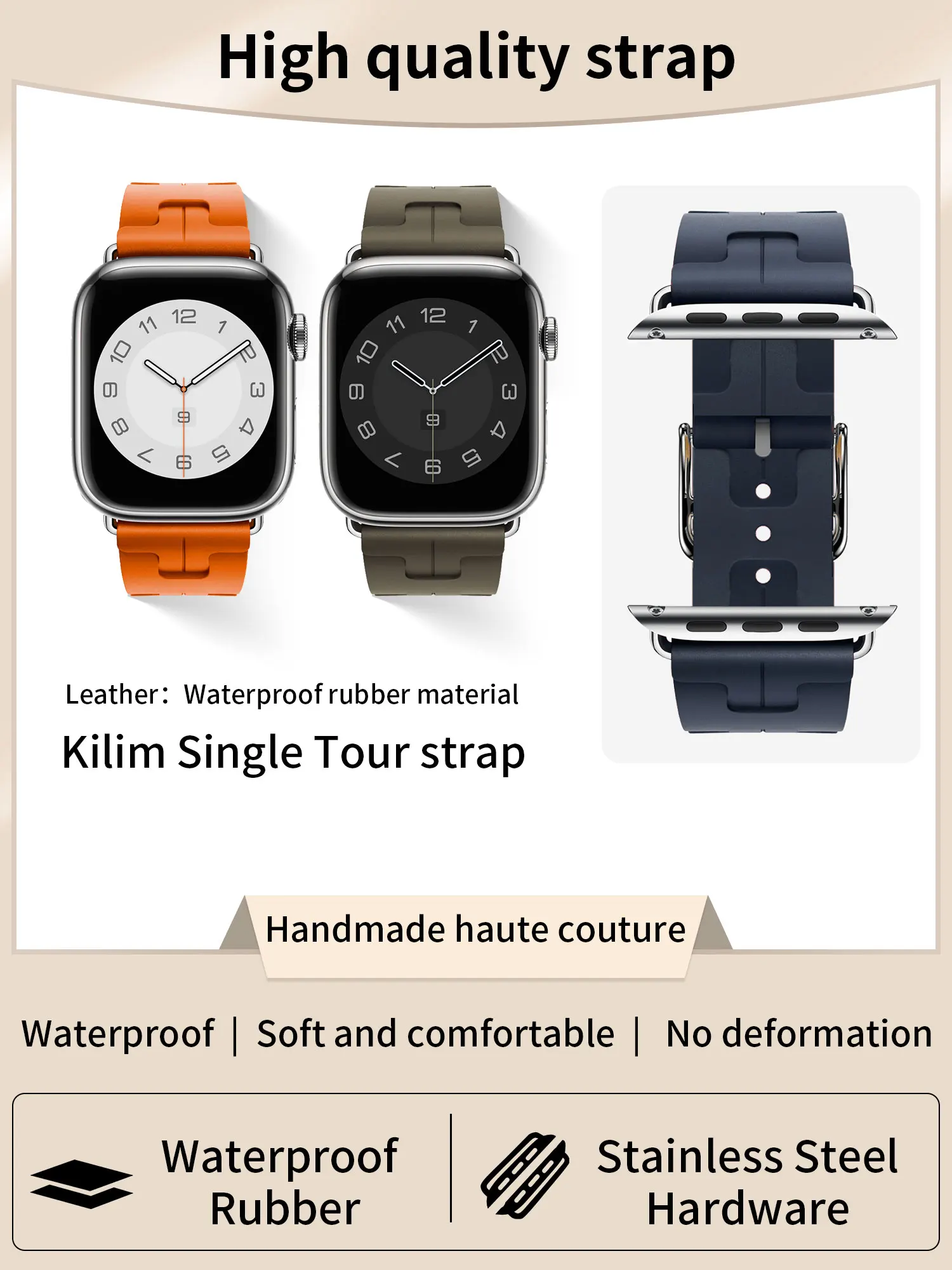 

[Дешевый] силиконовый ремешок Kilim Single Tour для Iwatch Ultra 2 Apple Watch Series 10 9 8 7 6 Se 5 41 мм 45 мм 46 мм 49 мм ремешок