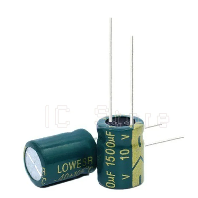 20 قطعة 10 فولت 1500 فائق التوهج مكثف منخفض ESR عالية التردد 10x17 مللي متر 10 فولت الألومنيوم مُكثَّف كهربائيًا 10*17