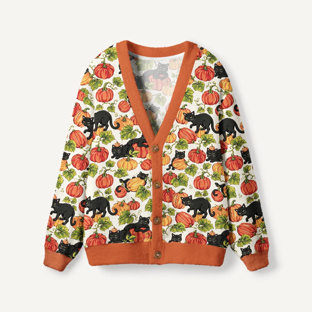 Fairy Tale Mushroom Frog Witch Garden Print Ugly Cardigan Sweater 3D-printed -5