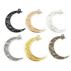 41x30mm 10pcs 6 Colors Plated  Moon Style Handmade Charms Pendant:DIY for bracelet necklace