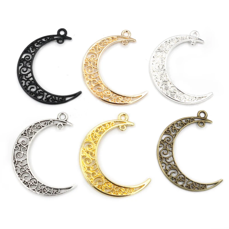 41x30mm 10 sztuk 6 kolorów platerowane w stylu księżyca ręcznie robione zawieszki Charms: DIY na bransoletkę naszyjnik
