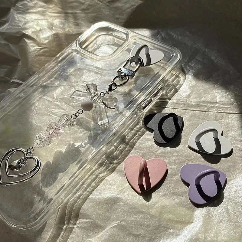 10Pcs Heart Phone Finger Ring Stand Hook Buckle Heart Shaped for Phone Case Accessories