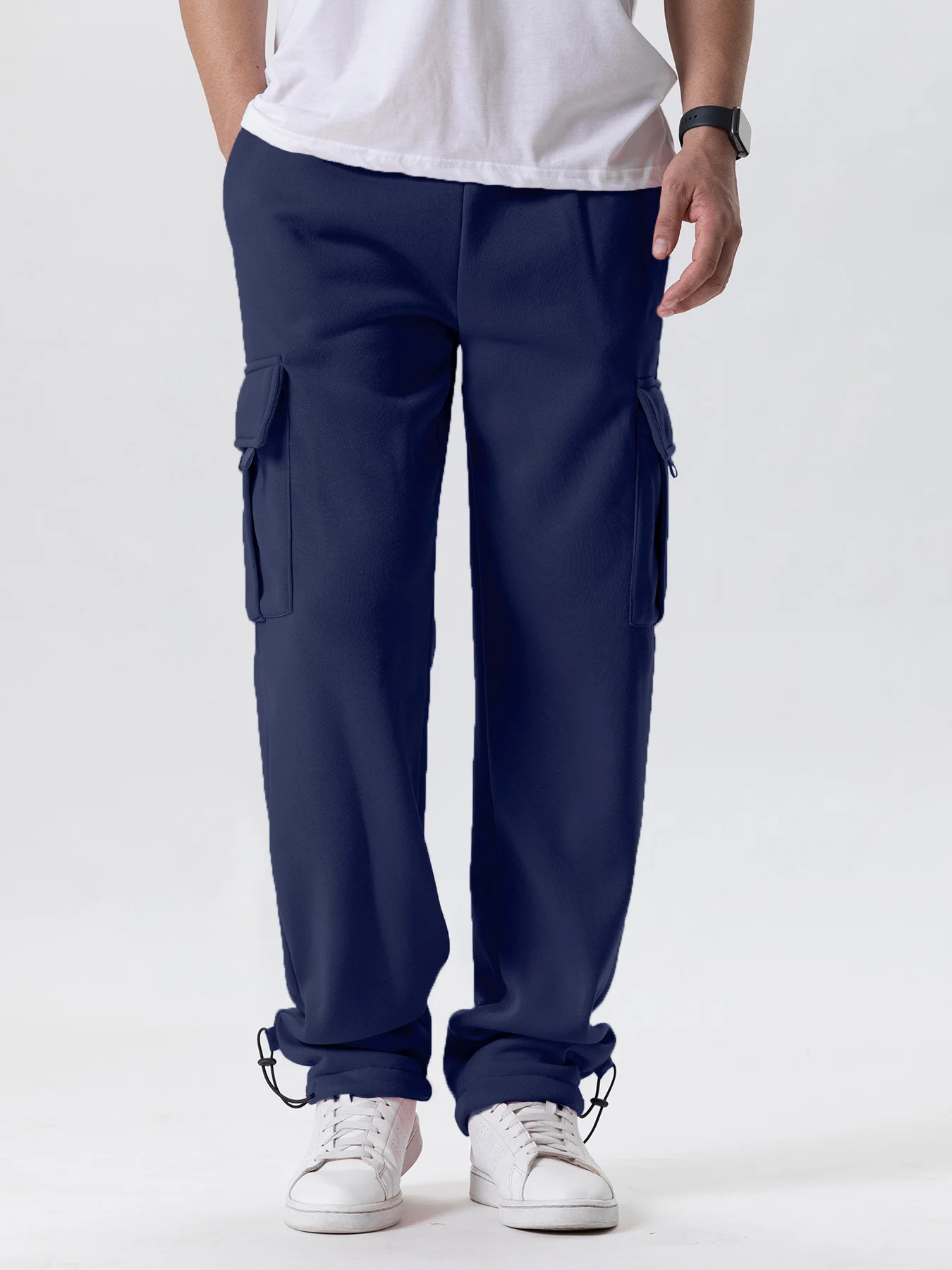 Men's Joggers Pants Loose Drawstring Long Pants Men Multi-pocket Sweatpants Casual Cargo Trousers For Men Fitness Running Pants