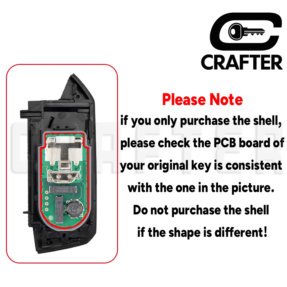Key Crafters 315/433/868MHz ID49 Modified Shell Upgrade Version For BMW 2010-2018 F Chassis CAS4 FEM BDC Insert HU100R Blade