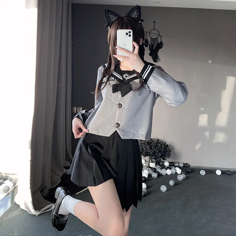 Jk Uniform Skirt Women Dark Magic Make Sailor Suit Japanese Department Soft Sister School Uniform Class Dress Preppy Suit