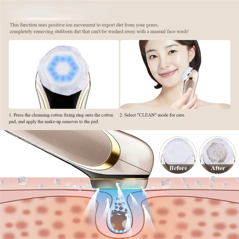 Gezicht Huidverzorging EMS Facial Lifting Massager LED Photon Rimpel Remover Heet Kompres 1200Hz Trillingen Anti-aging Apparaat