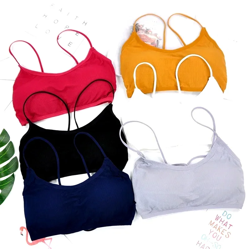 

Beauty Back Yoga Bra Women Padded Sports Bra Underwear Removable Workout Bras Wireless Fitness Bra Elastic Thin Shoulder Strap