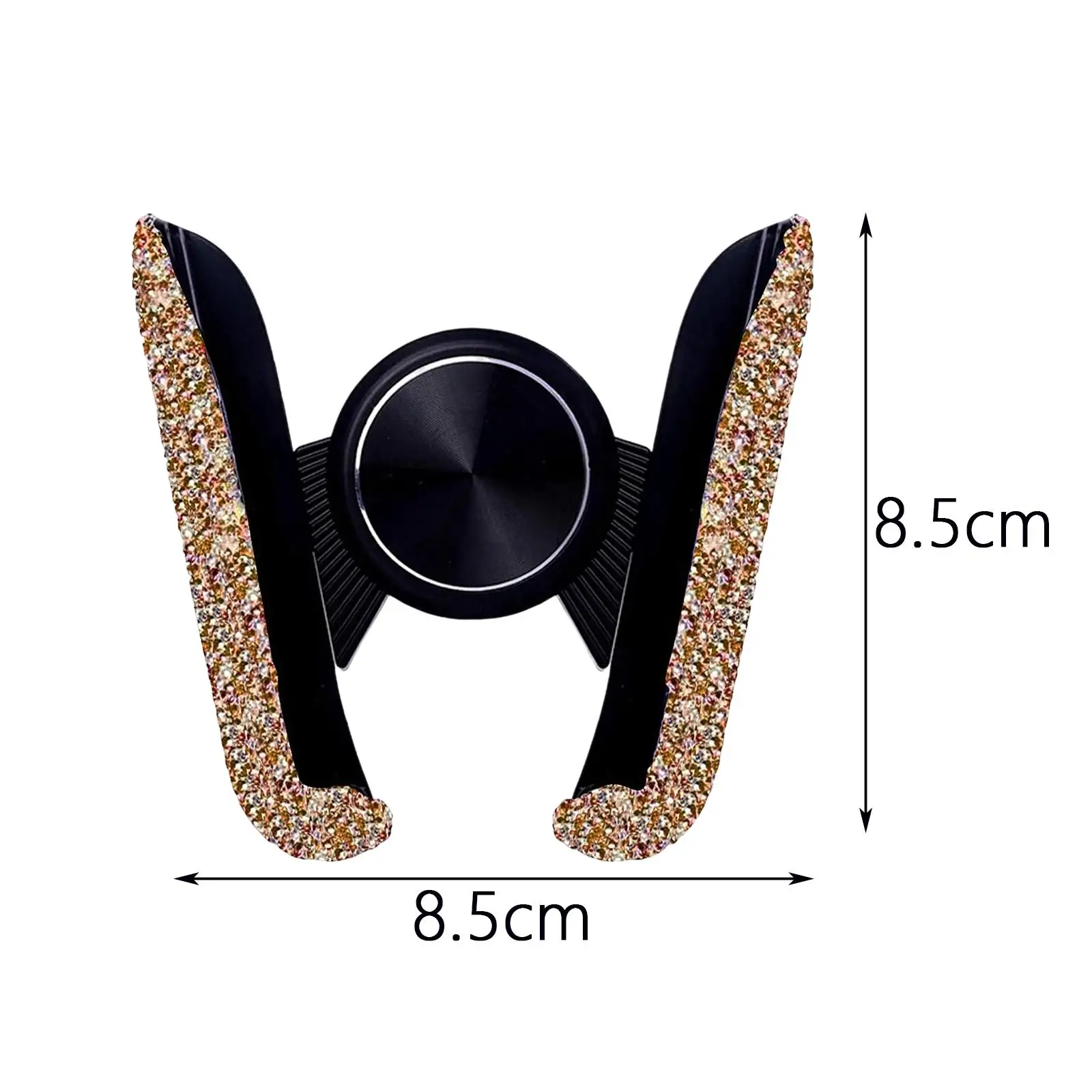 حامل هاتف السيارة المحمول الشمبانيا بلينغ حجر الراين قوس ABS البلاستيك قابل للتعديل تنفيس الهواء جبل للوحة القيادة #2