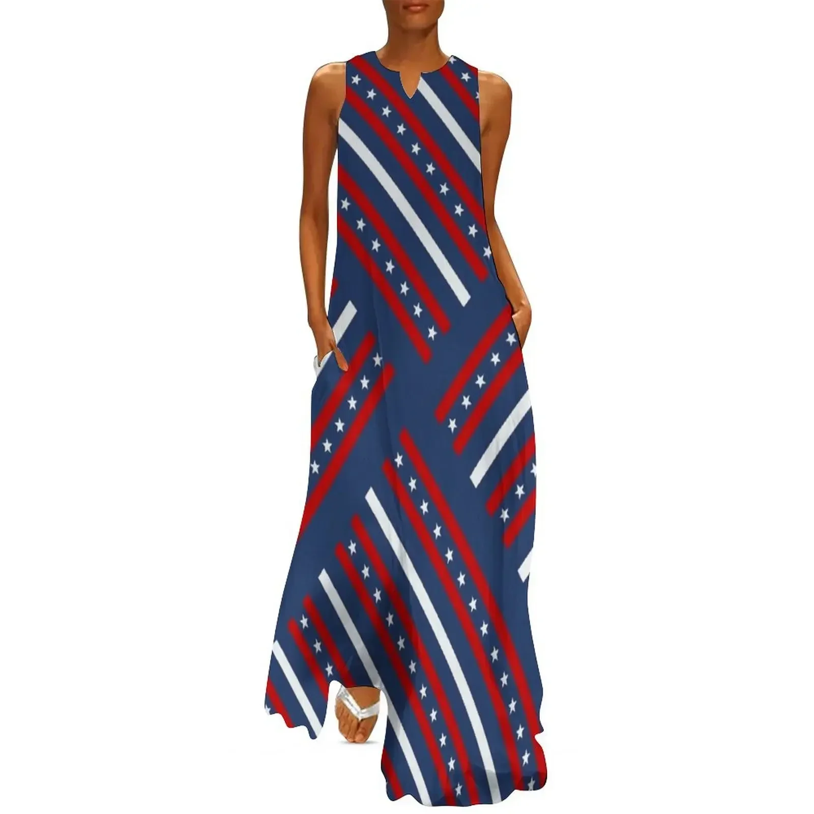 

July 4th Flag 1 Long Dress Dresses for wedding party Elegant gowns fairy dress Woman clothes Dress