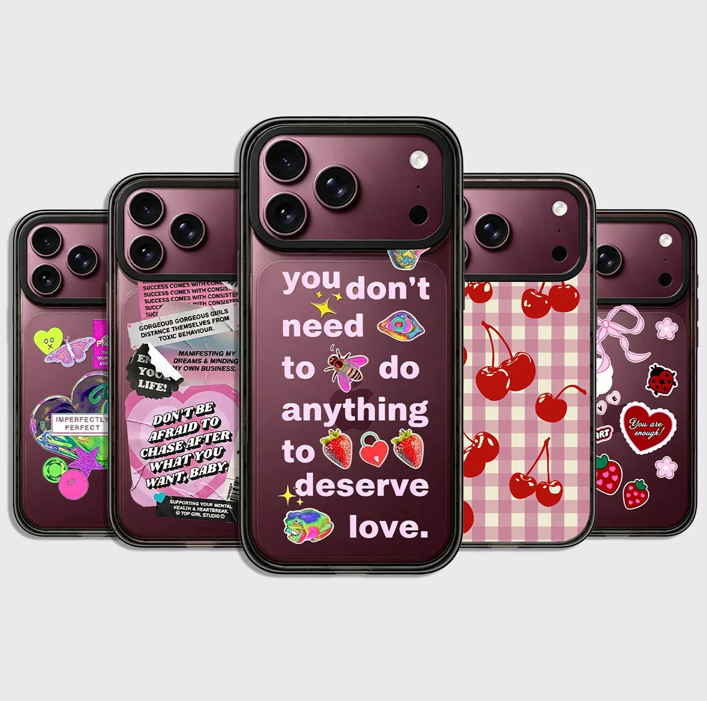 Deserve Love Pattern Impact Black Border Magnetic Case: Compatible with IPhone 18 17 16 15 14 13 Pro Max 18Pro