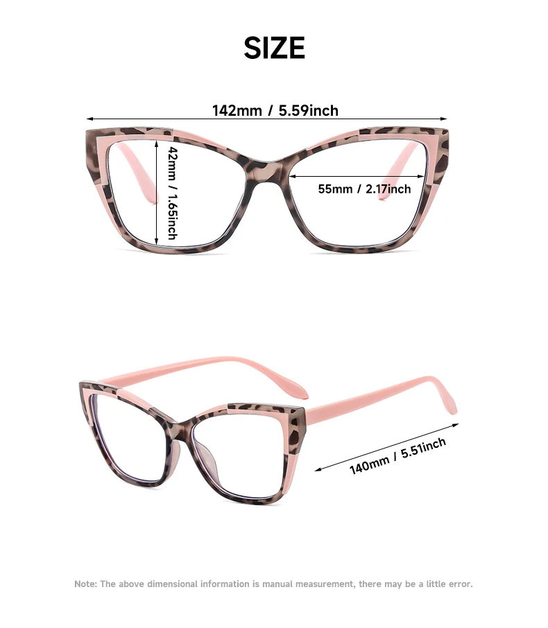 Modische Anti-Blaulicht-Lesebrille für Damen, Katzenaugen-Design, Blaulichtfilter, Gleitsichtbrille – Detail 6