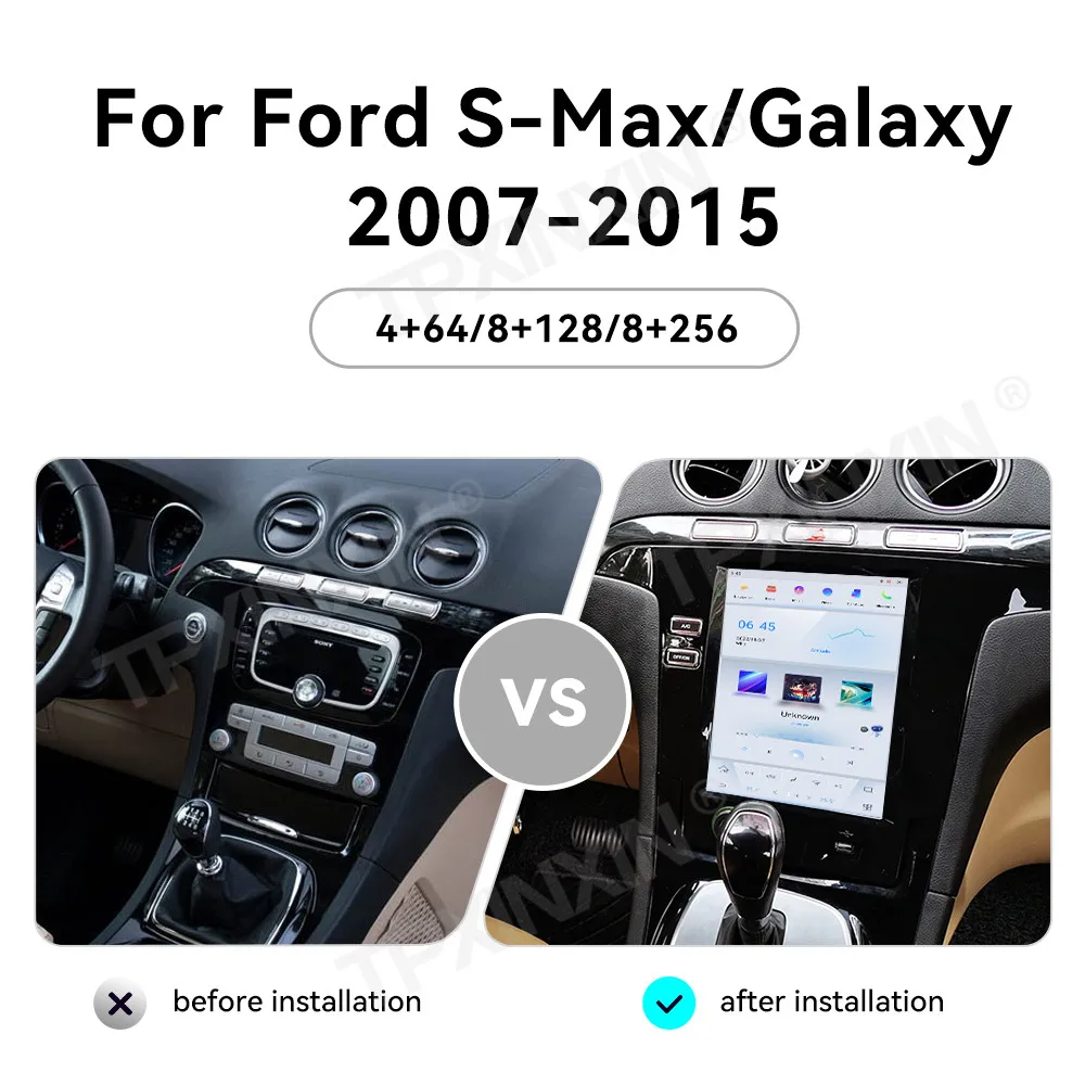 Car Accessories Radio For Ford S-Max Galaxy 2007-2015 Android Auto GPS Navigation Multimedia Stereo Receiver Head Unit Offline
