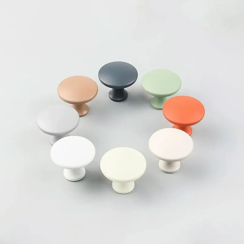 Colorful Round Cabinet Knobs Drawer Cupboard Door Pulls Modern Wardrobe Handles Minimalist Alumium Alloy Kitchen Accessories