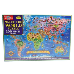 200 Pieces Wooden Puzzles Assembly Picture World Map America Map Puzzles Toys for Adults Children Kids Games Toys Gift P183