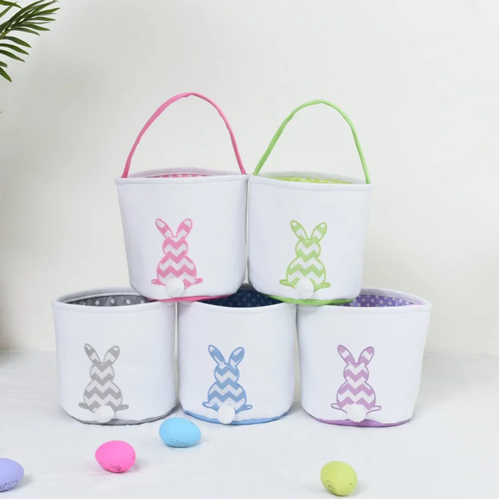 Easter Bunny Basket Canvas Handbag for Kids Festival Decoration