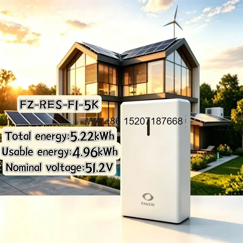Wmwmnu 5kWh 51.2V 100Ah LFP Home Energy Storage System IP66 Low Voltage Smart BMS 6000 Cycles CE Certified Battery