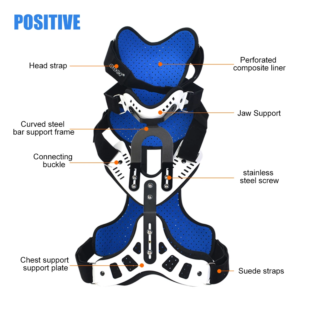 1Set Posture Corrector Cervical Thoracic Orthotics Adjustable Head Neck Chest Fixed Brace Traction Device Lumbar Spine Support
