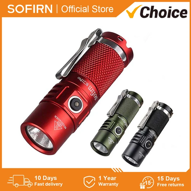 Sofirn-強力なLED懐中電灯,sc21 pro anduril 2.0,mini 16340,usb c充電式,1000  lm,lh351d,90spi - AliExpress