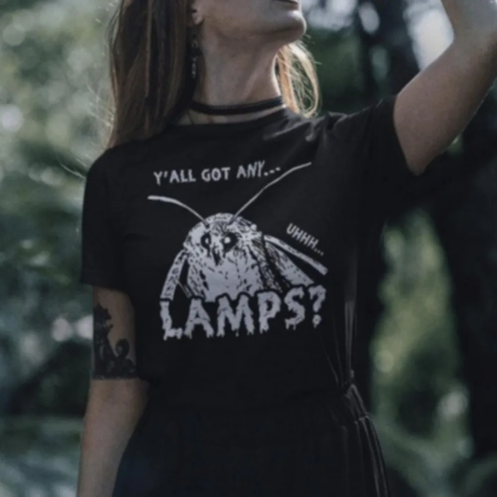 Y'all Got Any Lamps Shirt Funny Moth Famous Meme Mothman