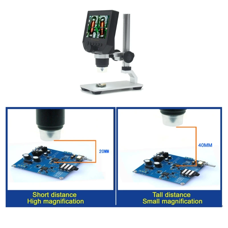 

G600 4.3" LCD Digital Microscope LED Zoom 1-600X 3.6MP for HD Camera Video Recor，for HD Microscope Rechargeable Endoscope