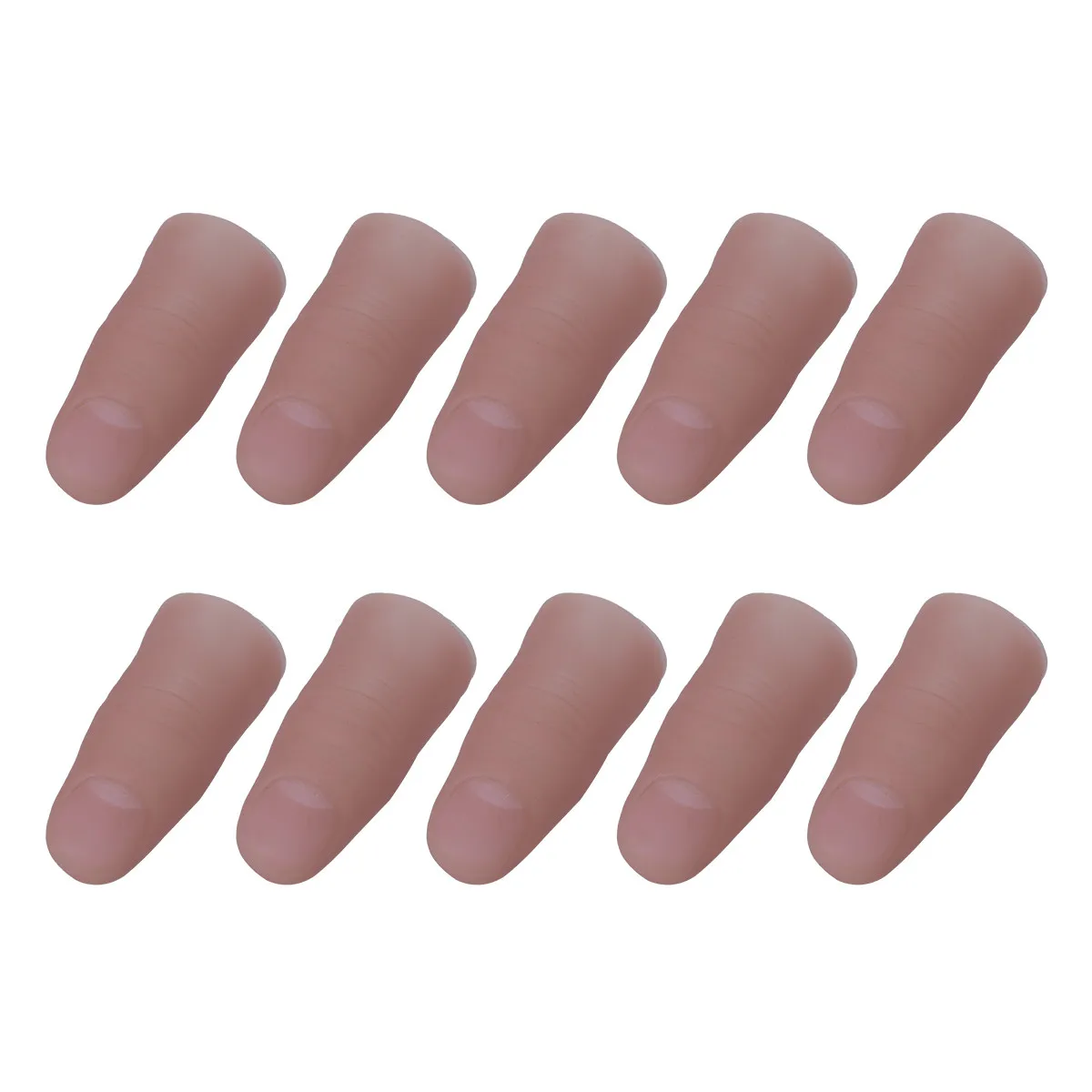 

10Pcs Trick Fingers Fake Fingers with Nails Thumb Tips Stage Props Prank Practice Tools Perfect for Party Show