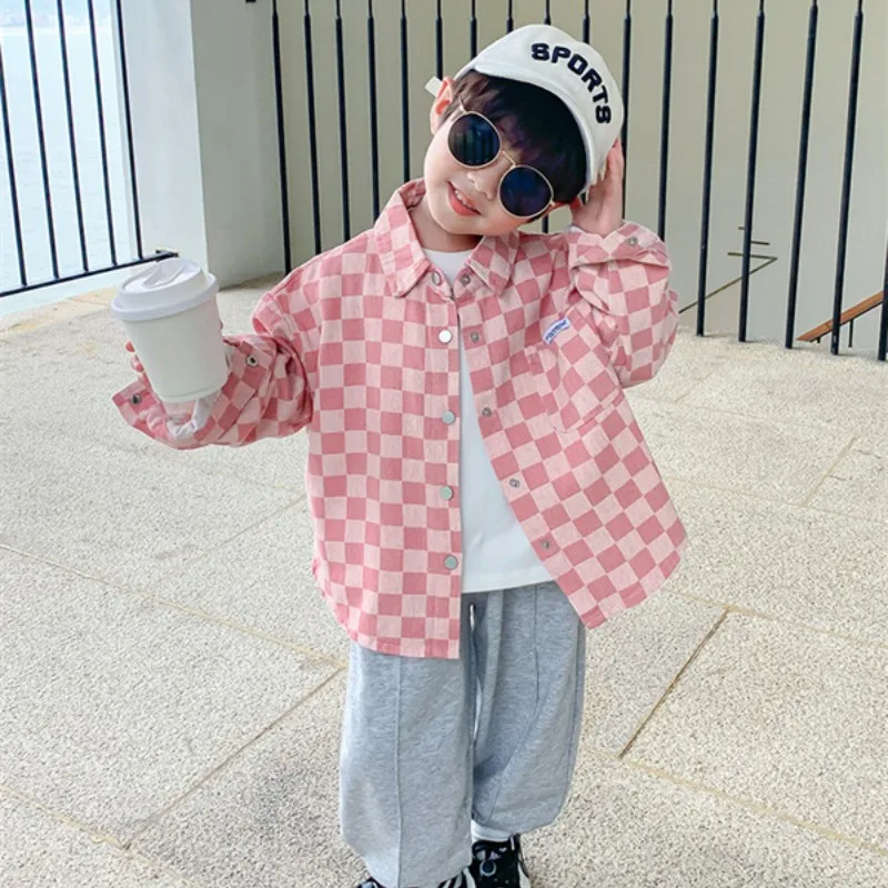 Boys Coat Jacket Cotton Outerwear Overcoat 2023 Pink Spring Autumn Plus Size  Children's Warm Clothing