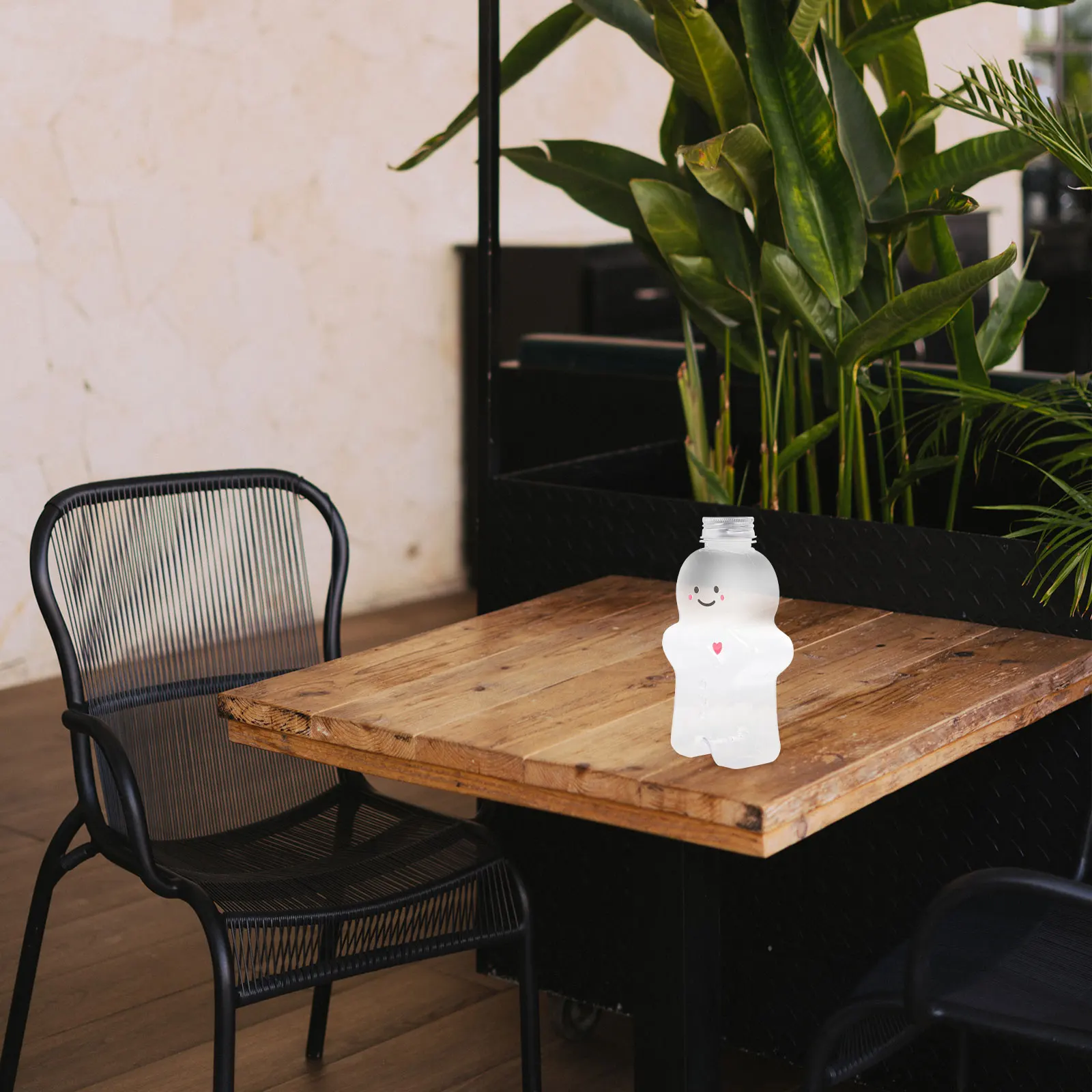 

3Sets Reusable Juice Bottles Gift Christmas Gingerbread Man Design Safe Bpa Free Drink Containers for Milk Tea Coffee Storage