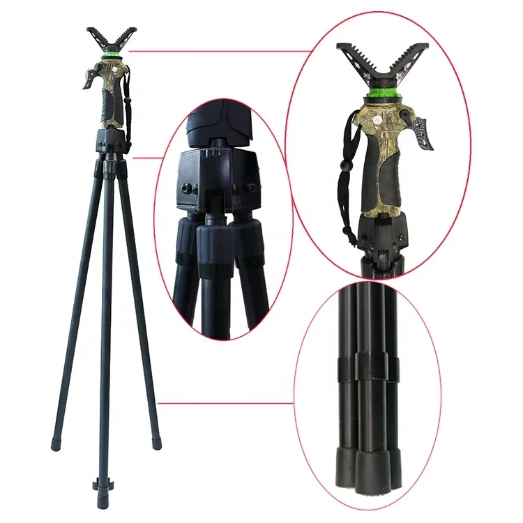 Sell V-shaped rotary yoke tripod telescopic shooting stick hunting stick popular