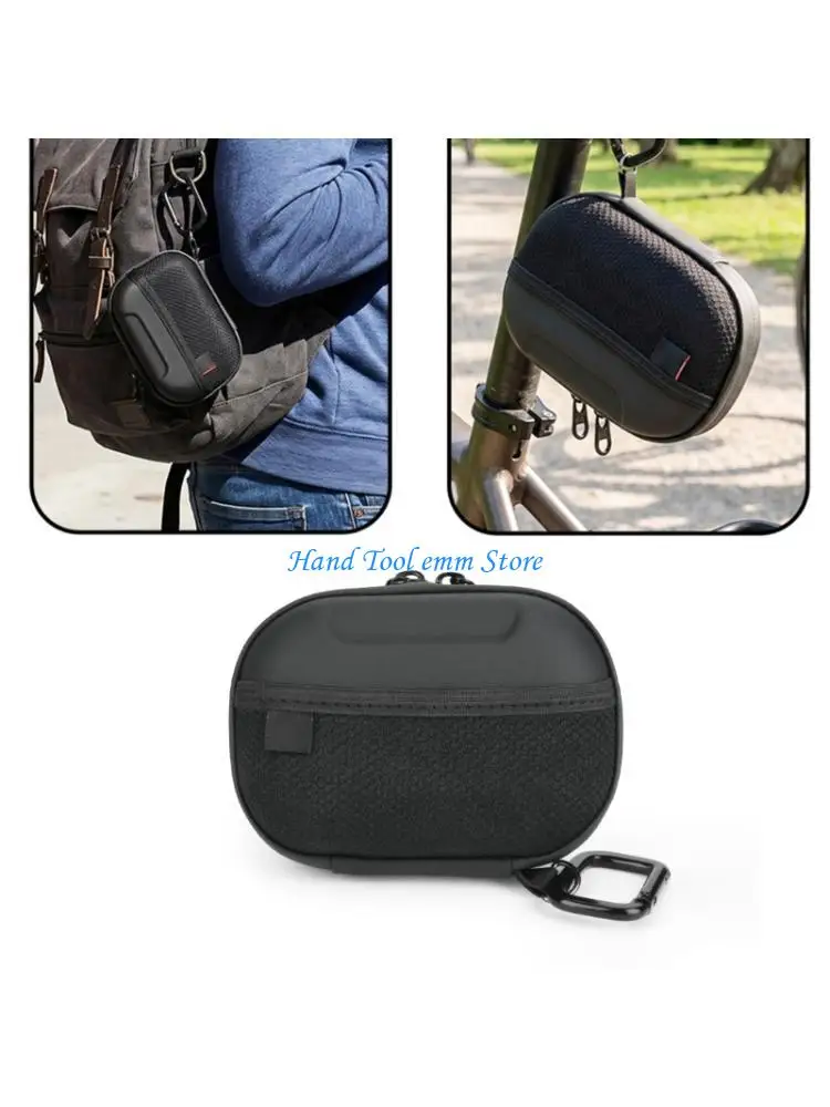 H37F Black Speaker Travel Case with Molded Shell and External Carrying Clip for GO5