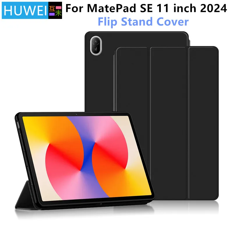 

HUWEI Case For Huawei MatePad SE 11 Inch 2024 Tablet PU Leather Flip Stand Cover for Huawei MatePad SE 11" AGS6-W00 Funda Case