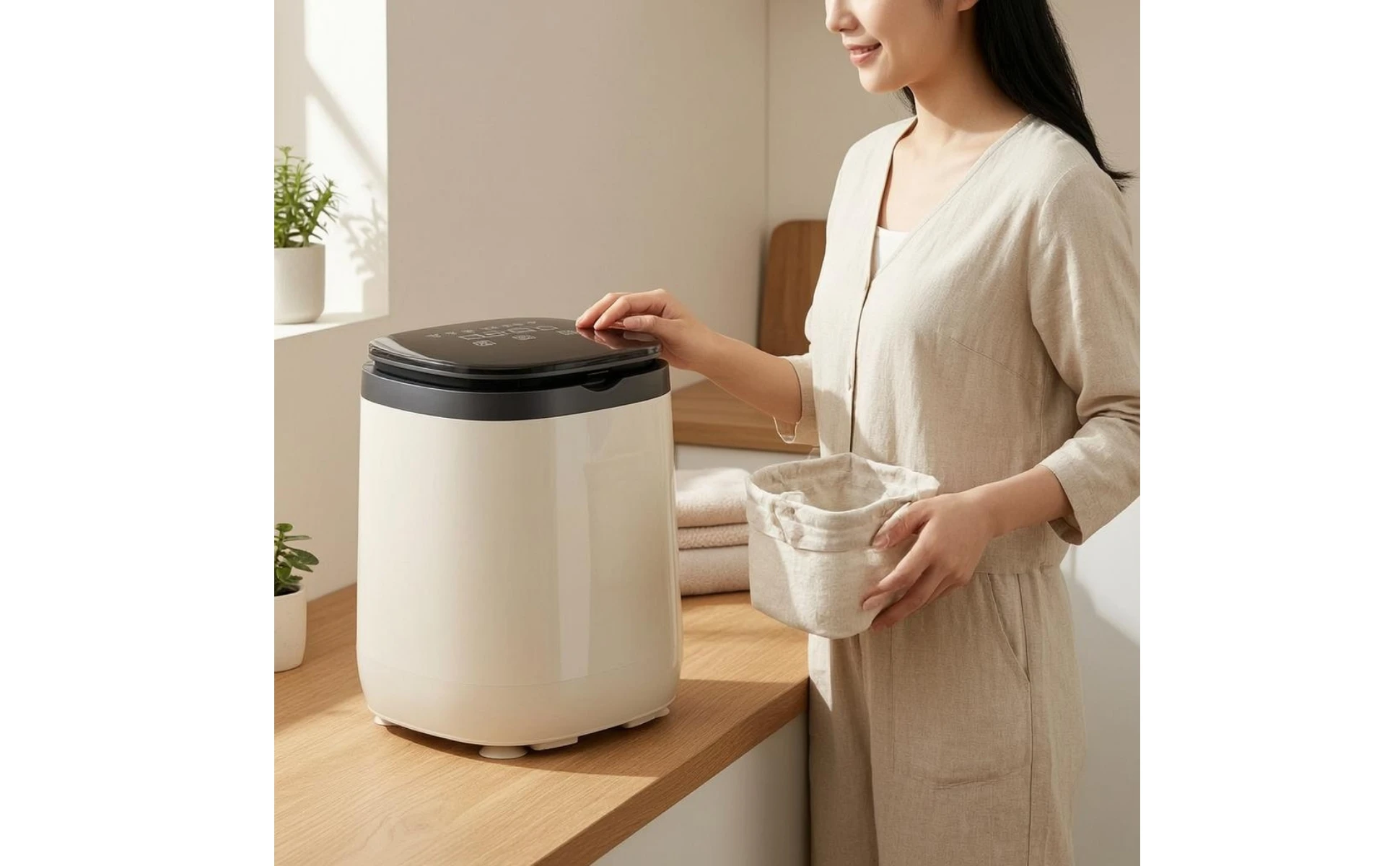 Mini Underwear Washing Machine Sterilization Automatic Wash and Dry Machine Sock Washer High Temperature Clean for Dormitory Mini Underwear Washing Machine Sterilization Automatic Wash and Dry Machine Sock Washer High Temperature Clean for Dormitory