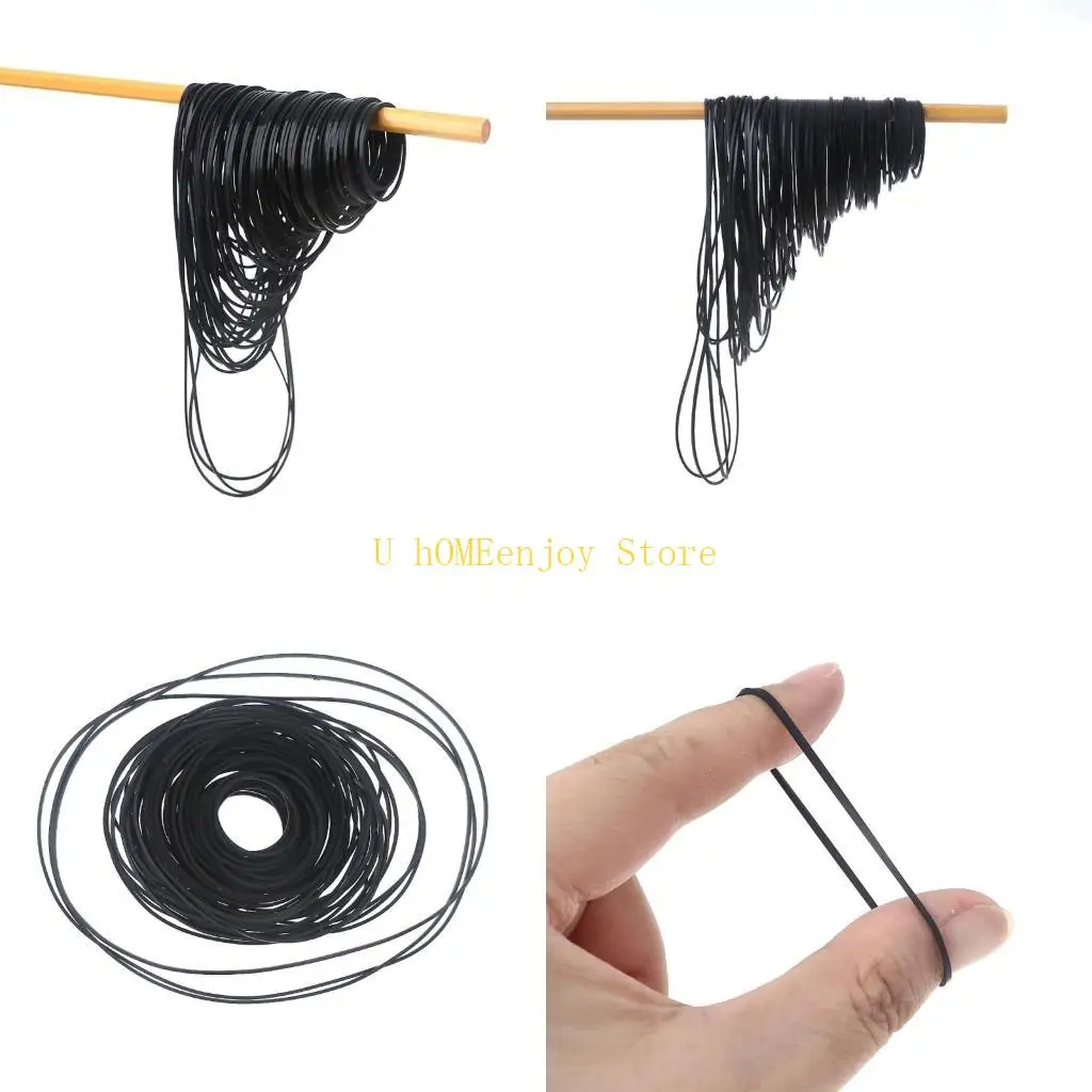 B0KF 50/100PCS Square Rubber Belts for Recording Devices and Video Drives Width 1mm Strong Rubber Belts Mixed Size