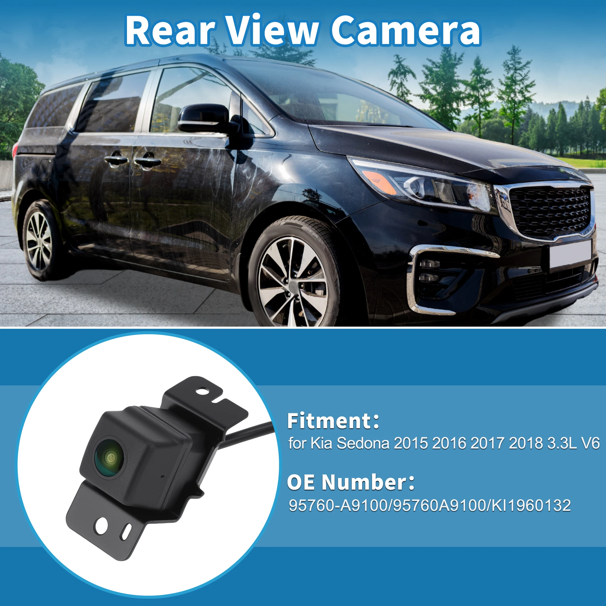 UXCELL Rear View Backup Camera for Kia Sedona 2015 2016 2017 2018 3.3L 95760-A9100