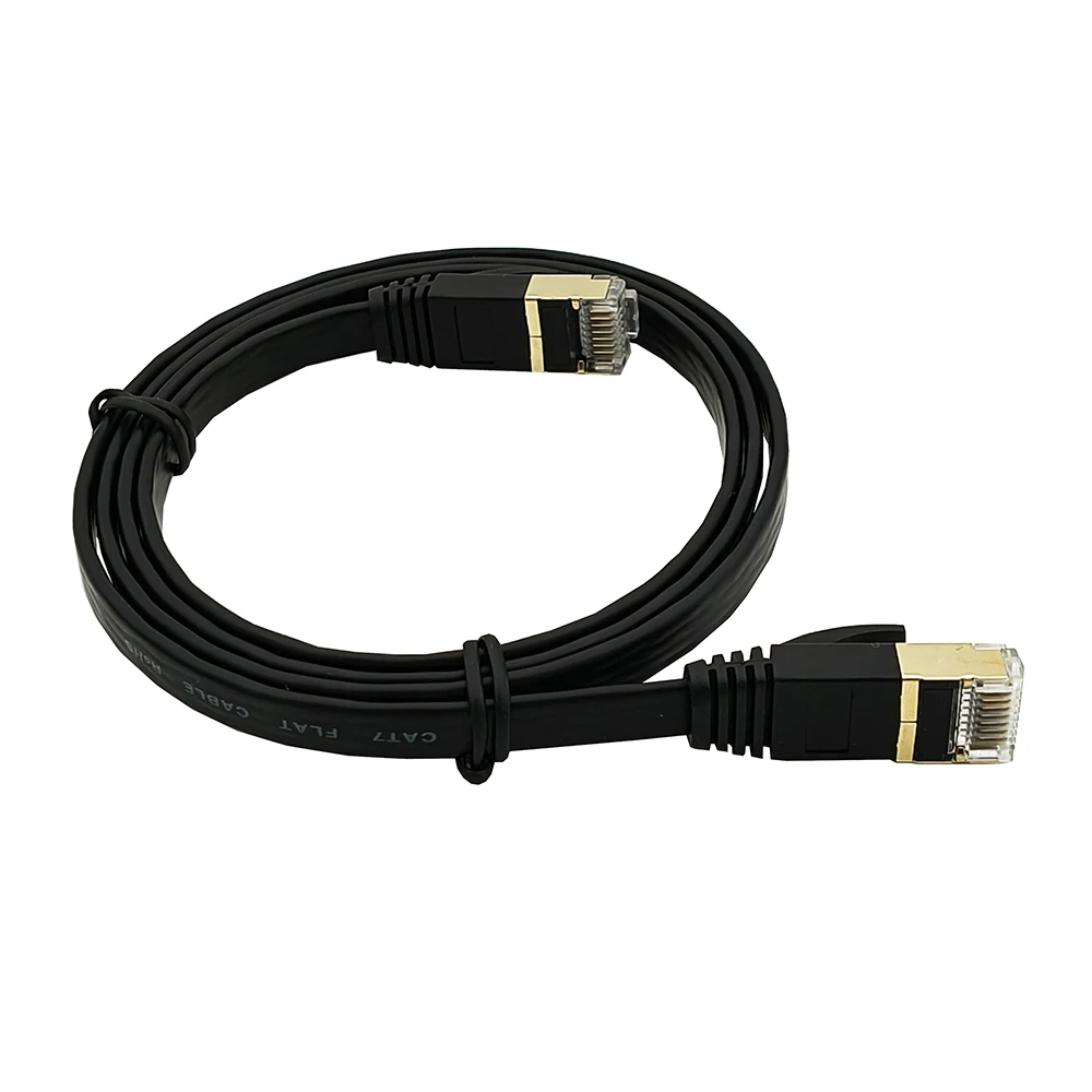 

10/15/20M Cat7 Flat Ethernet Patch Cables Cat 7 Shielded Ethernet Cable Black for Modem Router LAN Computer