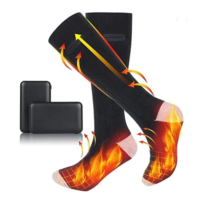 usb rechargeable battery electric heated ski socks foot self heating socks with App